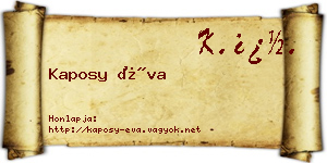 Kaposy Éva névjegykártya