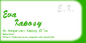 eva kaposy business card